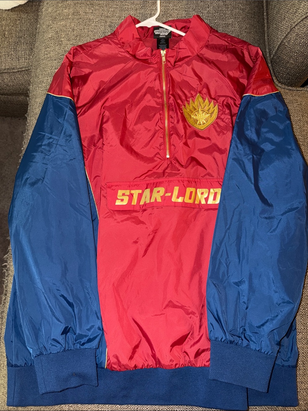 Marvel Red Guardians of the Galaxy Pull-Over Windbreaker with Logo Tag